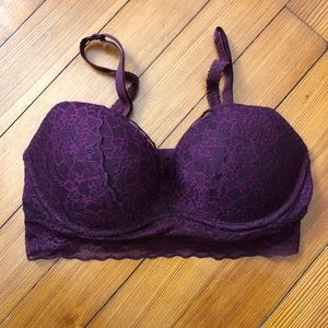 Maroon lace bralette